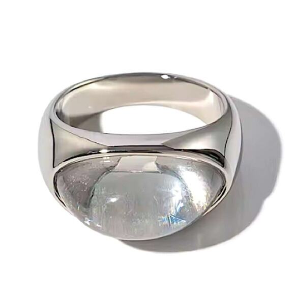 Spectra 18k gold classic fashion inlaid gemstone design simple style ring - Picture 1 of 10